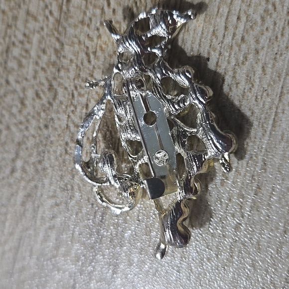 Vintage Scatter Pin Silver Tone W Aurora Borealis Ab Rhinestone Brooch - Picture 3 of 4